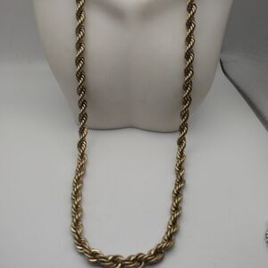 14k stamped estate rope‎ chain necklace gold Bonded luxury styled unisex